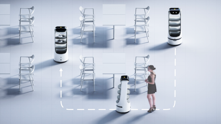 Image of multi-table delivery robot